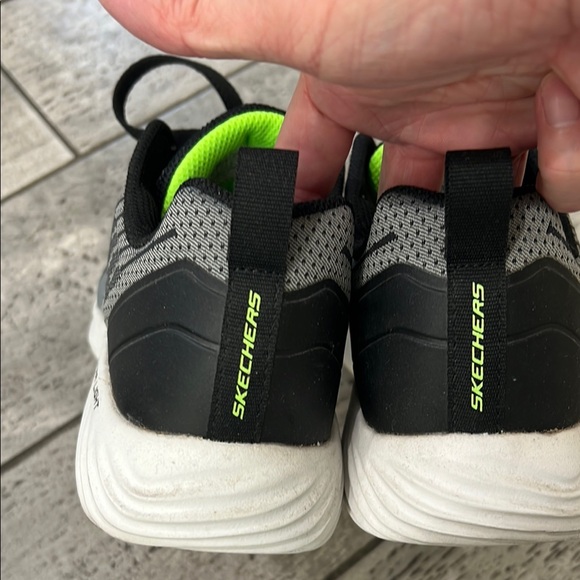 Skechers Black and Green Athletic Sneakers with Breathable Mesh - Picture 1 of 6